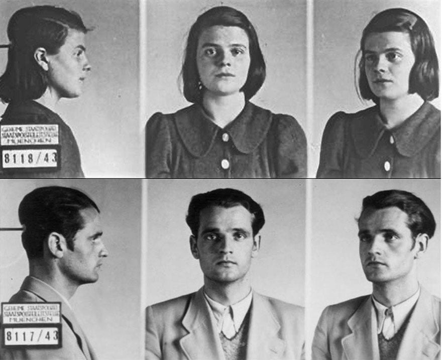 Gestapo Mug Shots of Sophie and Hans Scholl