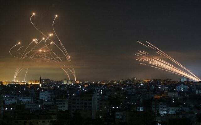 Deadly duel: Photos capture battle between Iron Dome and Hamas rockets |  The Times of Israel