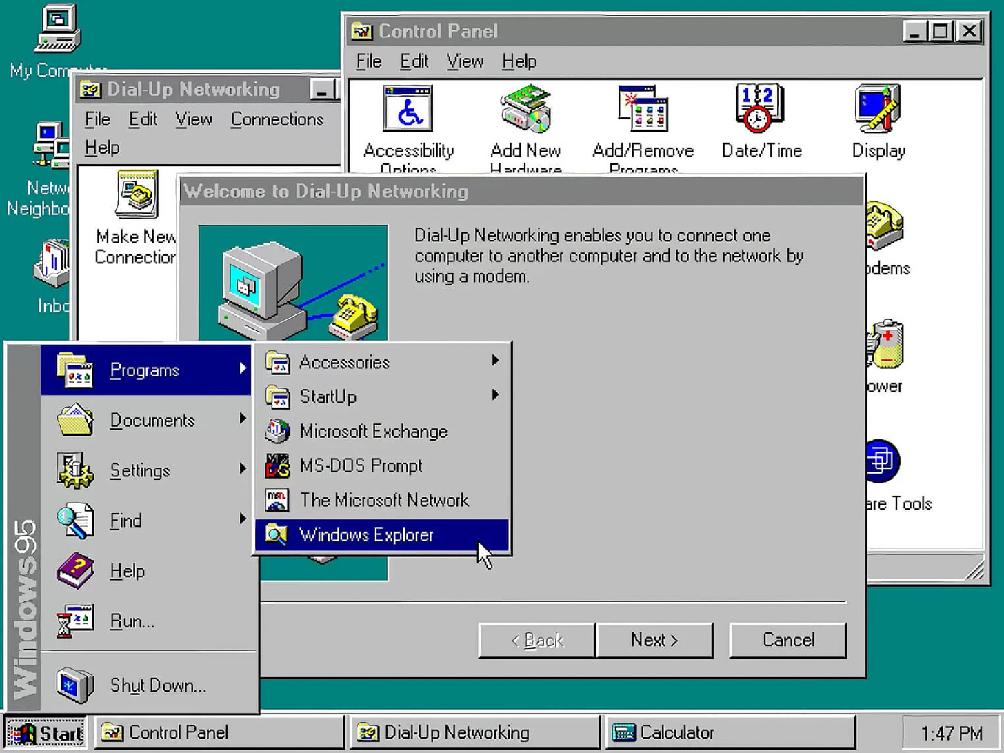Interface do Windows 95