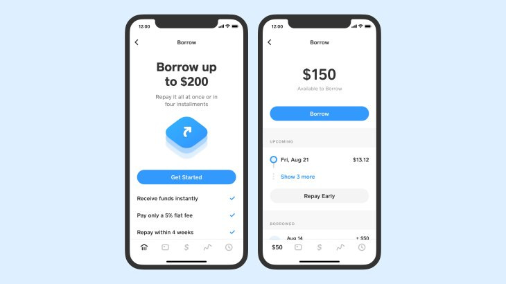 Cash App screen - borrow up to $200
