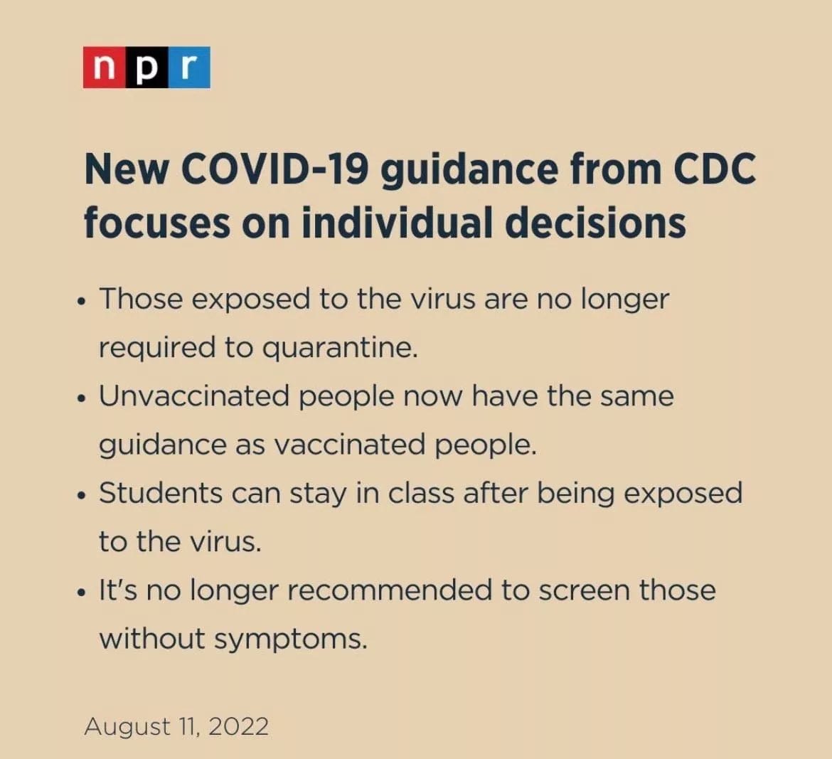 CDC's new covid guidance