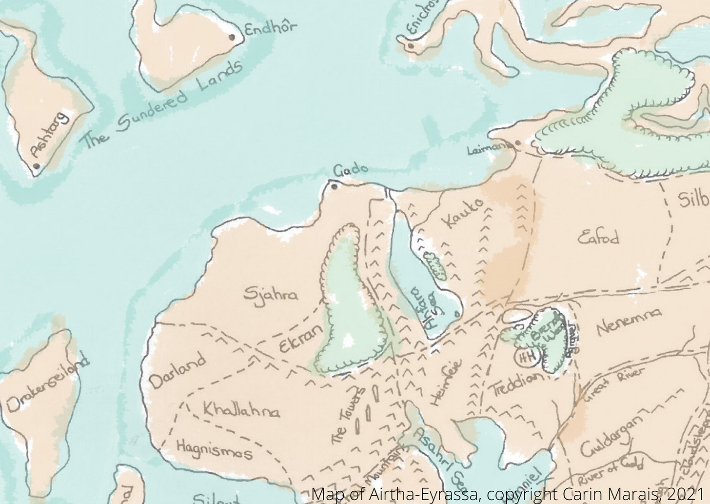 Map of part of Airtha-Eyrassa