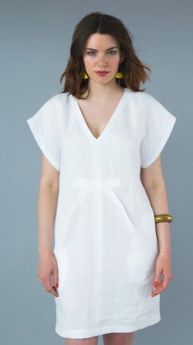 White structured shift dress