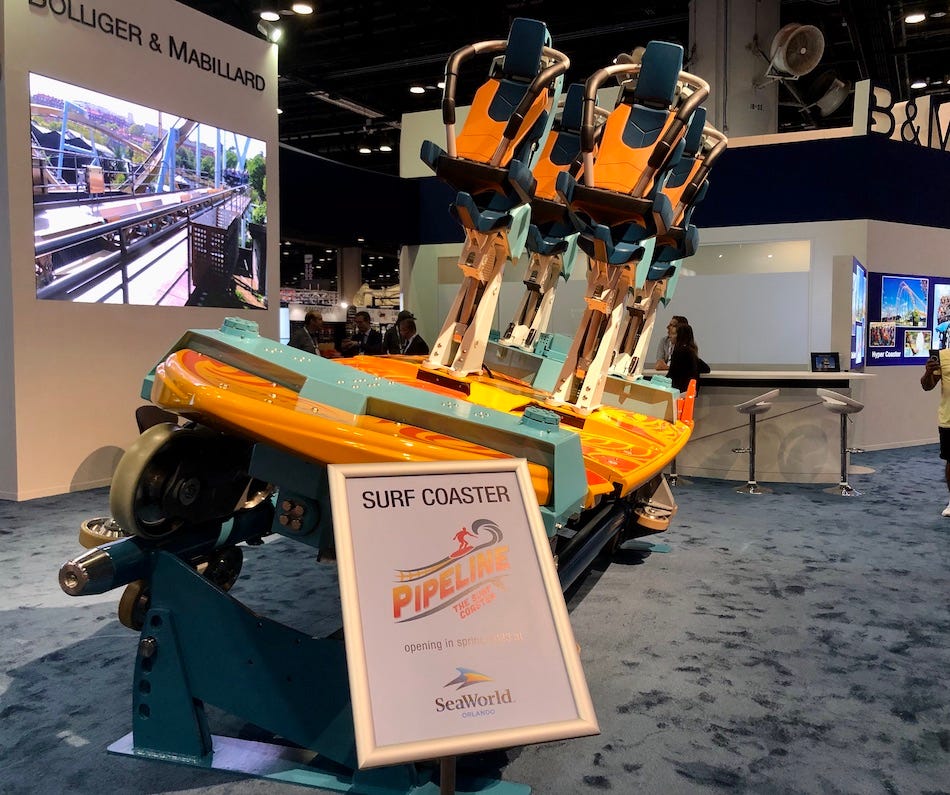 Pipeline Surf Coaster car at IAAPA Expo
