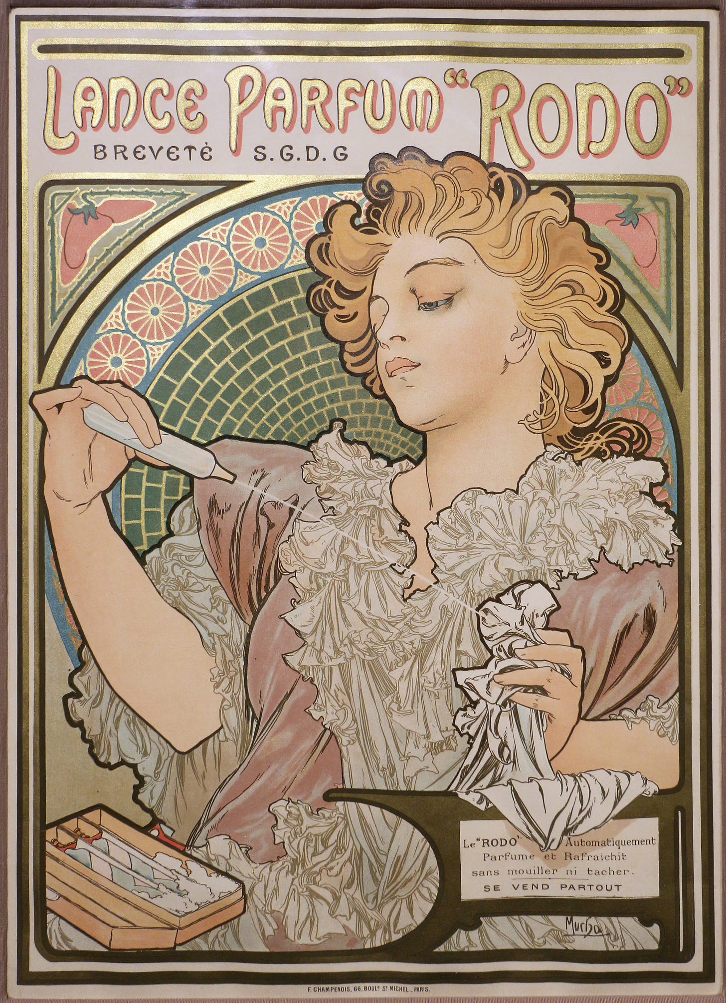 Lance Parfum Rodo (1896) by Alphonse Mucha