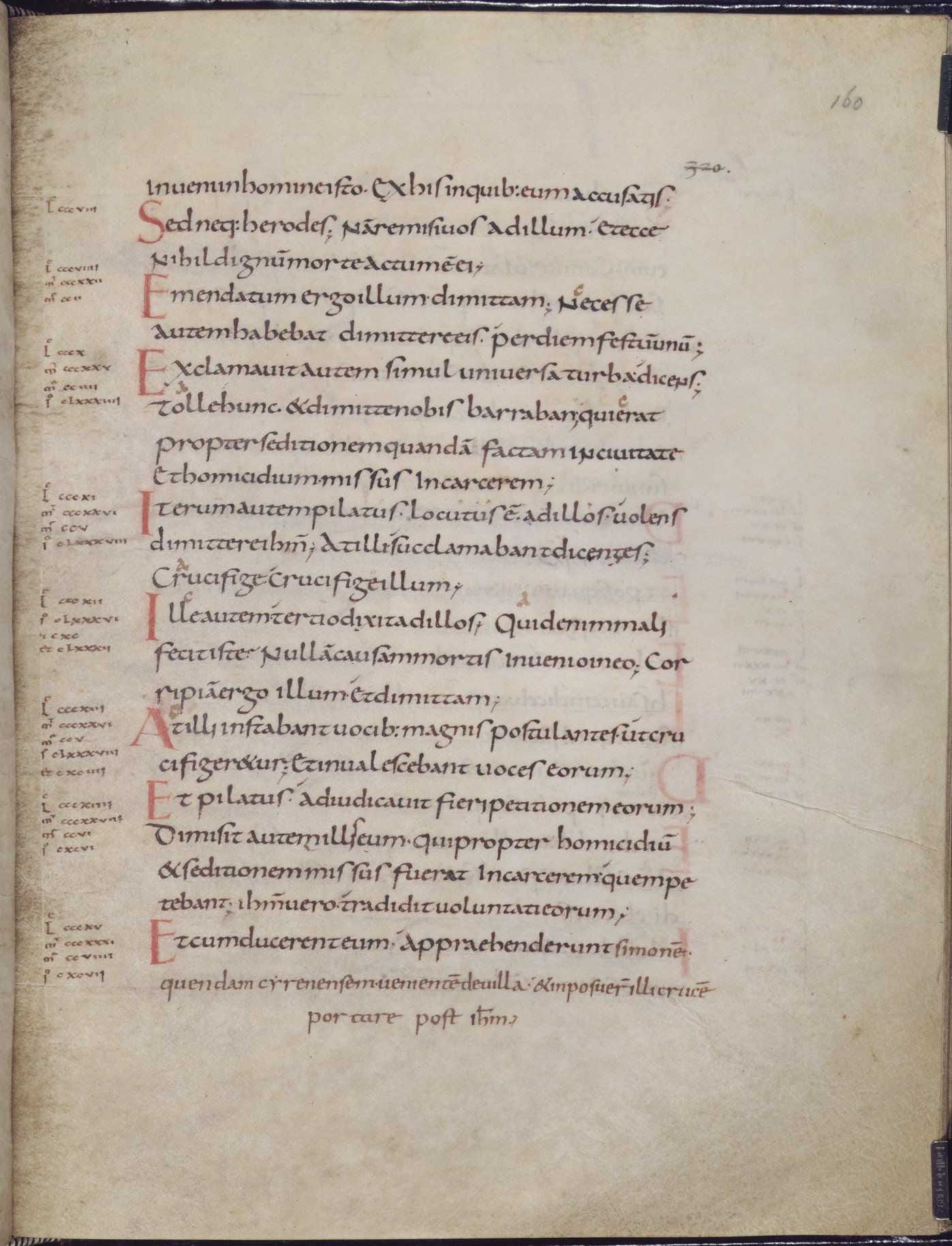 Exemplo de uso da minúsculas carolíngias num livro de evangelhos, escrito entre 820 e 830.