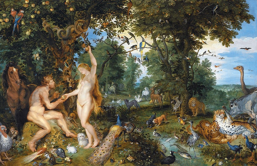 The garden of Eden with the fall of man