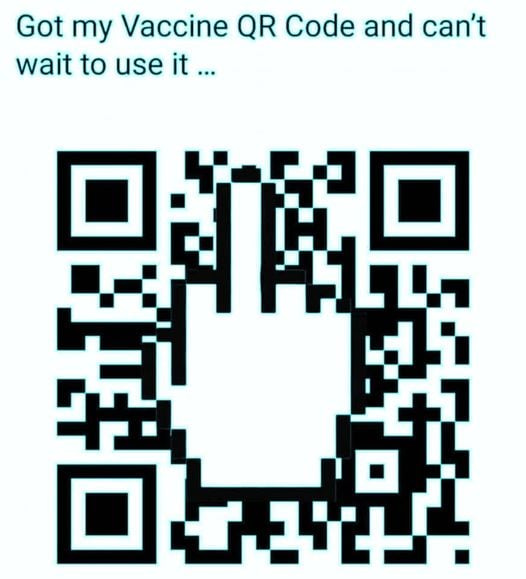 May be an image of ‎text that says '‎Got my Vaccine QR Code and can't wait to use it... חשם‎'‎