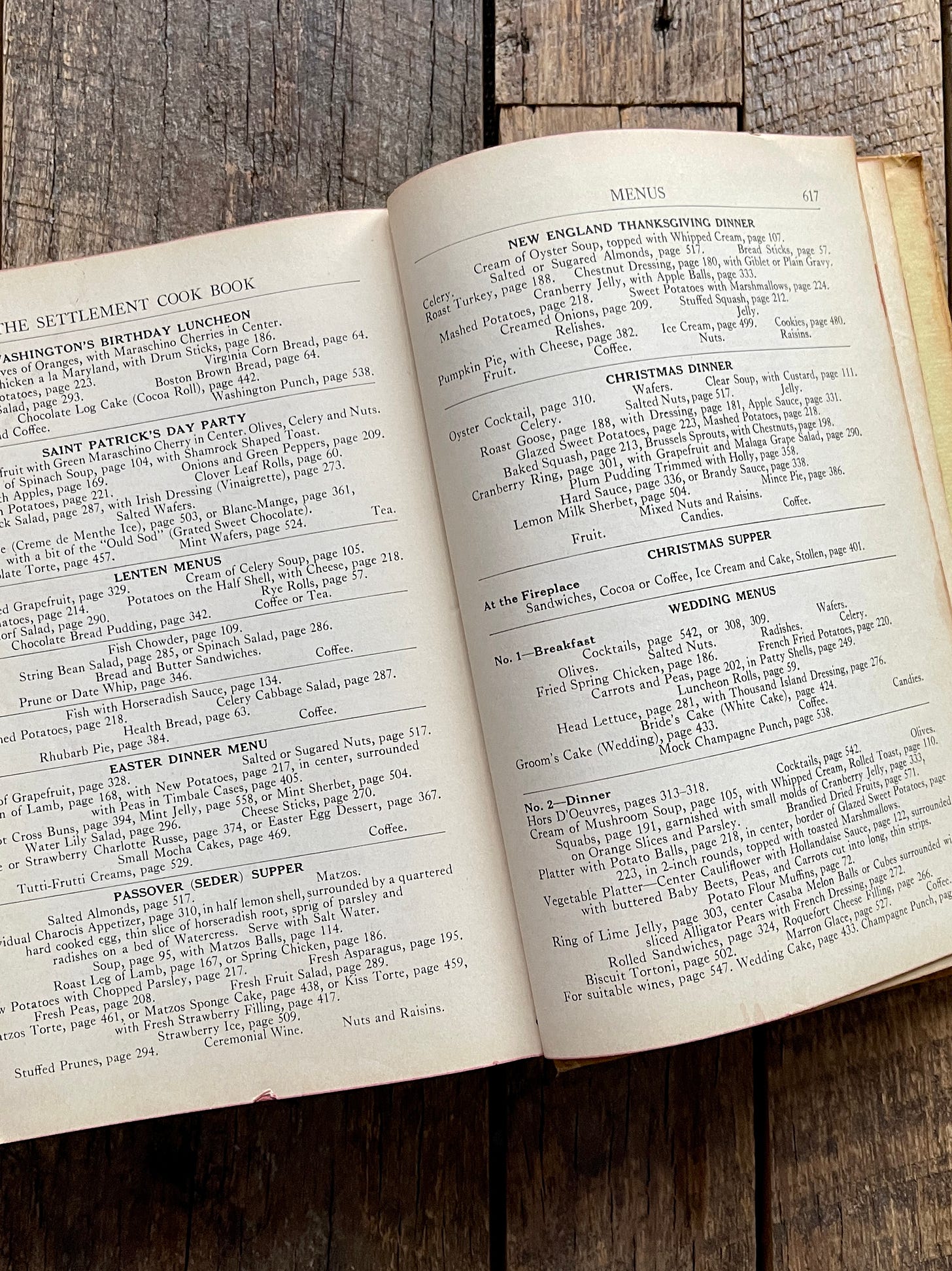 The way to a man's heart: The Settlement Cook Book menu pages