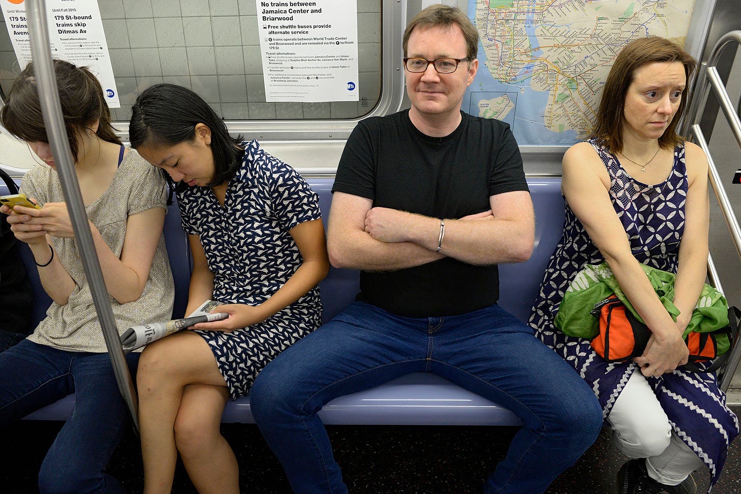 Manspreading, Subway Takeout and Dollar Slices: New Free Stock Photos for  NYC | | Observer
