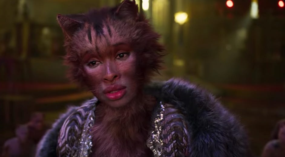 Grizabella in Cats looking very strained