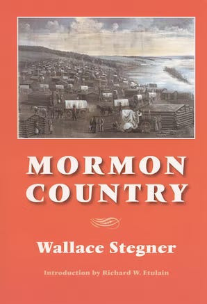 cover of Mormon Country with an image of covered wagons crowded together