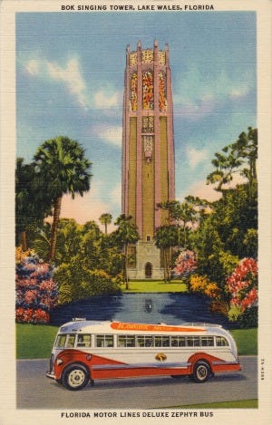 Vintage Postcard of Bok Tower Gardens
