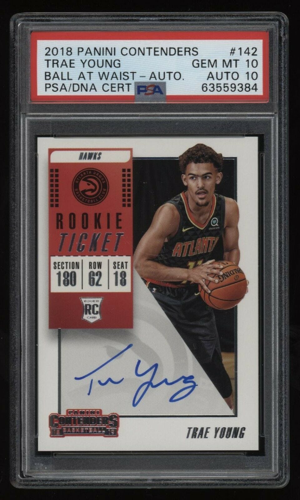 Image 1 - 2018-19 Trae Young PSA 10 Panini Contenders Auto Rookie Rc *NICE* 10 AUTO POP9 