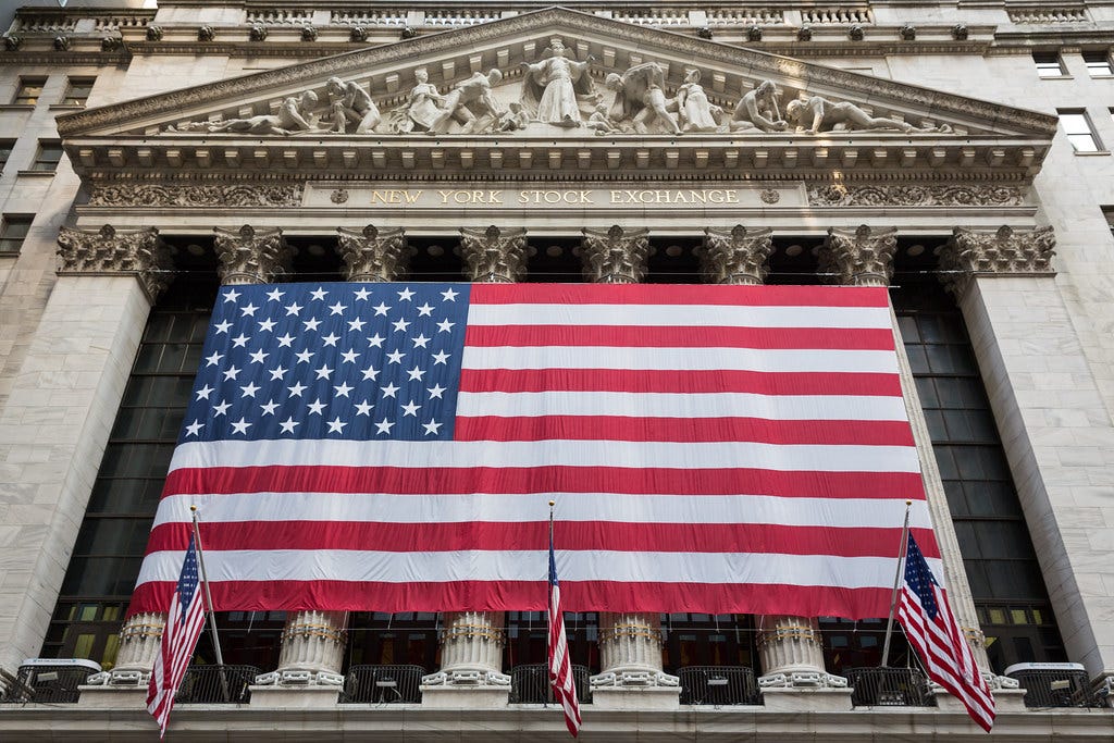 Image result for american flag wall street