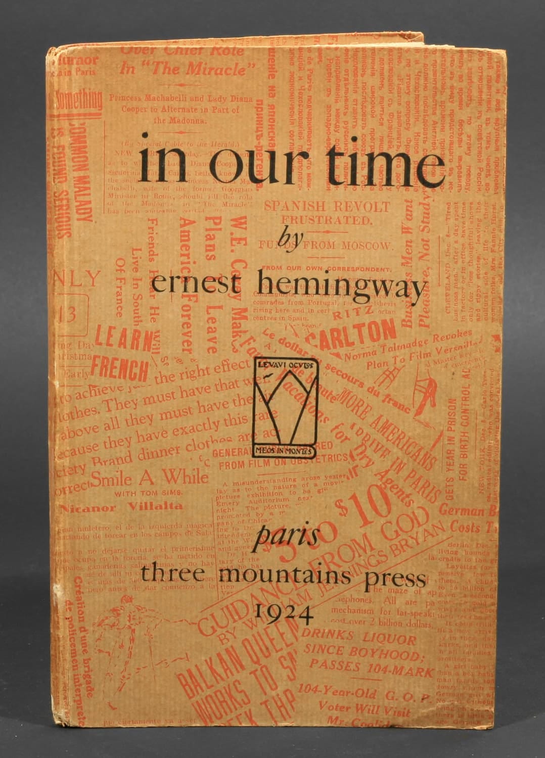 first edition of ernest hemingway's in our time