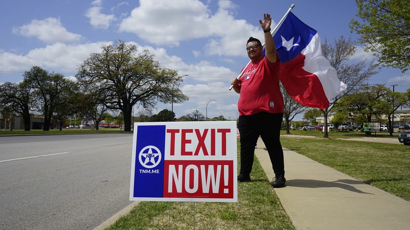 Texans rally for secession in Arlington in April 2021