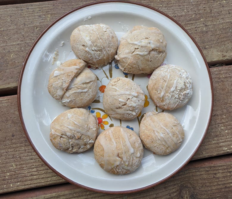 a plate of spruce tip scones