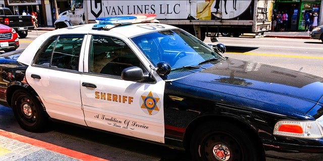 A Los Angeles sheriff's police cruiser in downtown Hollywood.