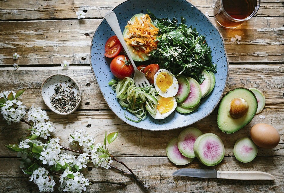 Flat Lay, Food, Salad, Diet, Healthy, Avocado, Fruits