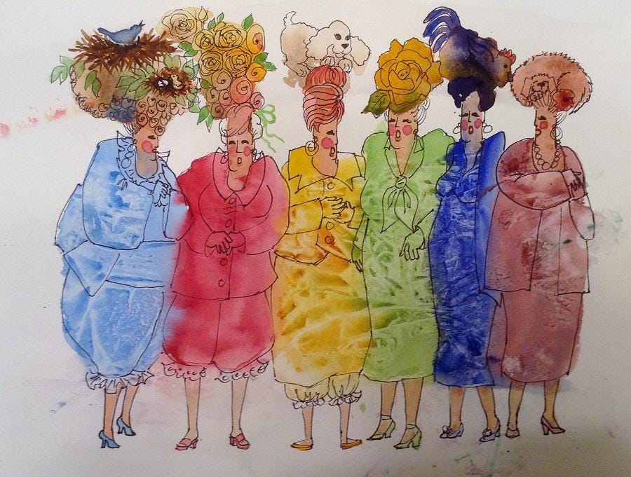 The Crazy Hat Society Painting by Marilyn Jacobson | Fine Art America