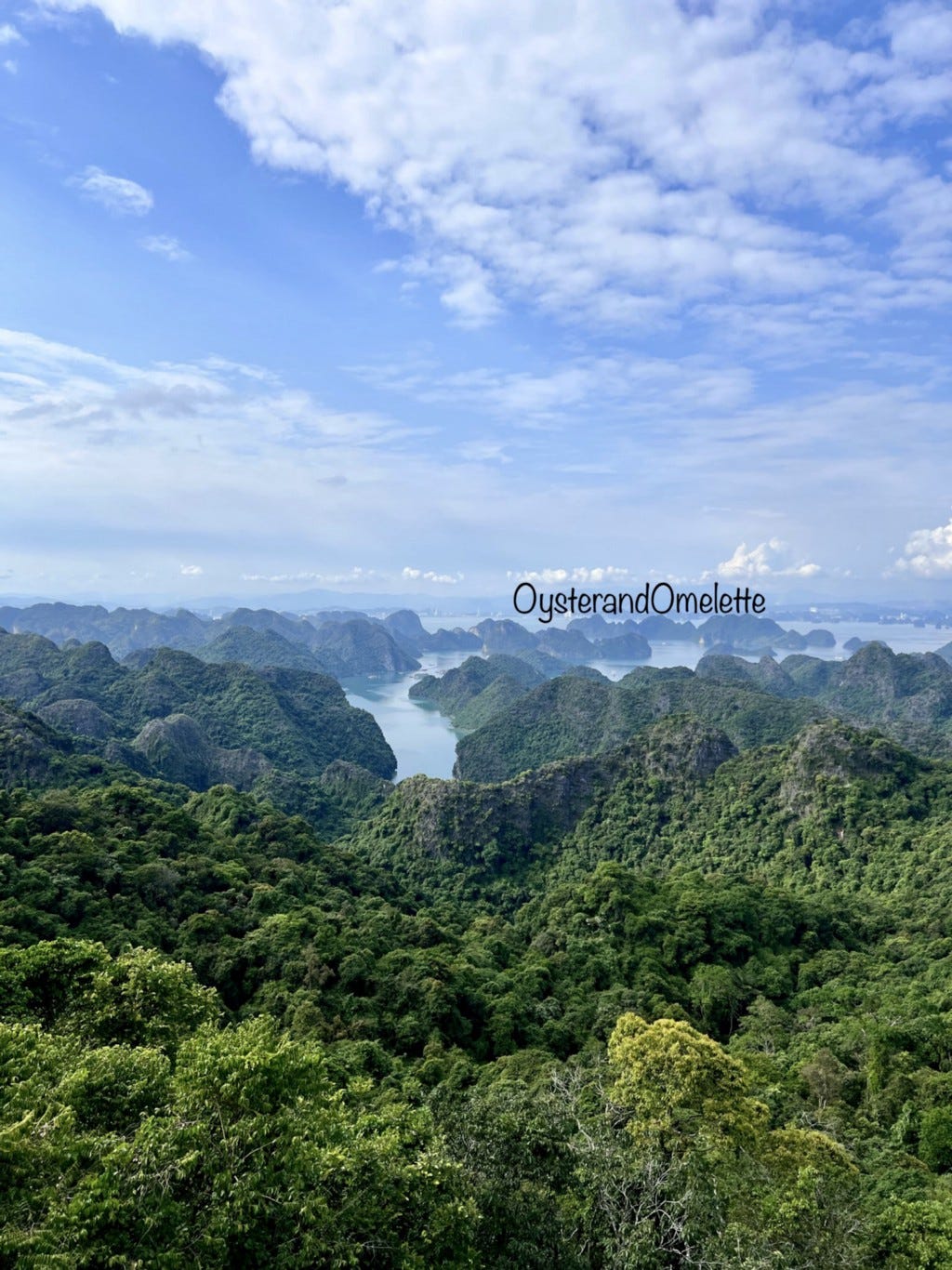 Ha Long Bay view from top of Viet Hai Village Trek