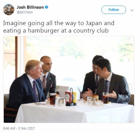 Tweet about Trump in Japan