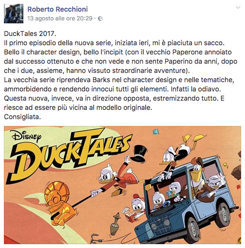 Roberto Recchioni su DuckTales 2017