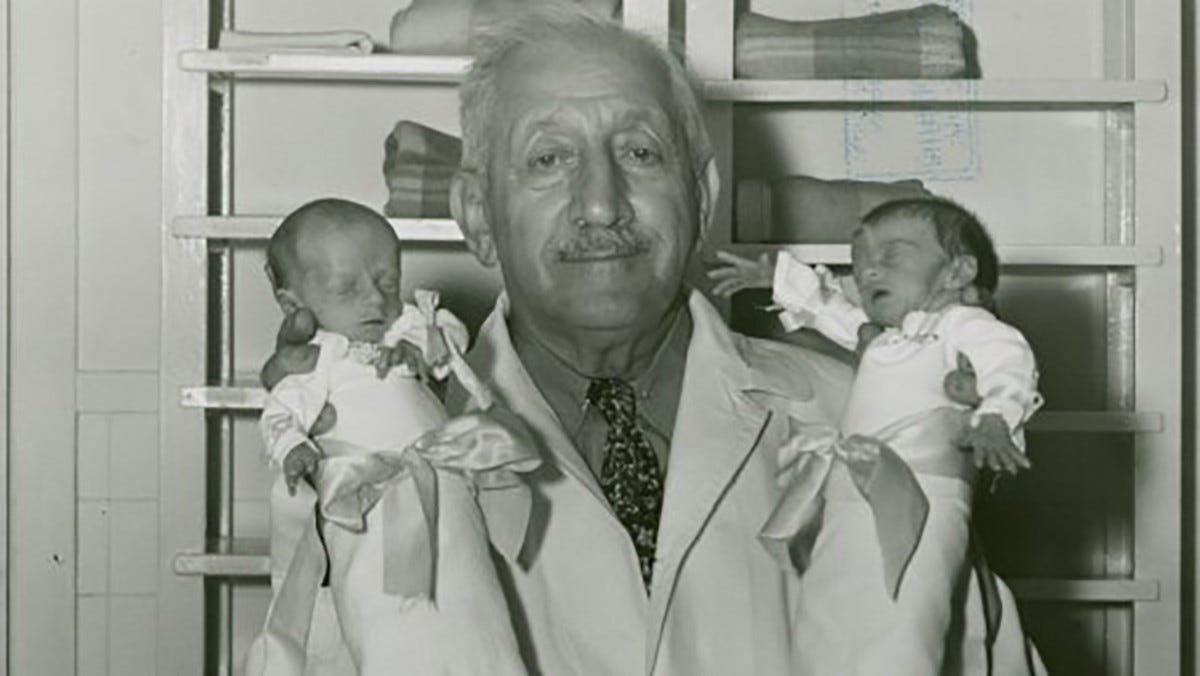 Dr. Martin Couney saved the lives of many babies at the 1937 New York World's Fair with his incubators. 