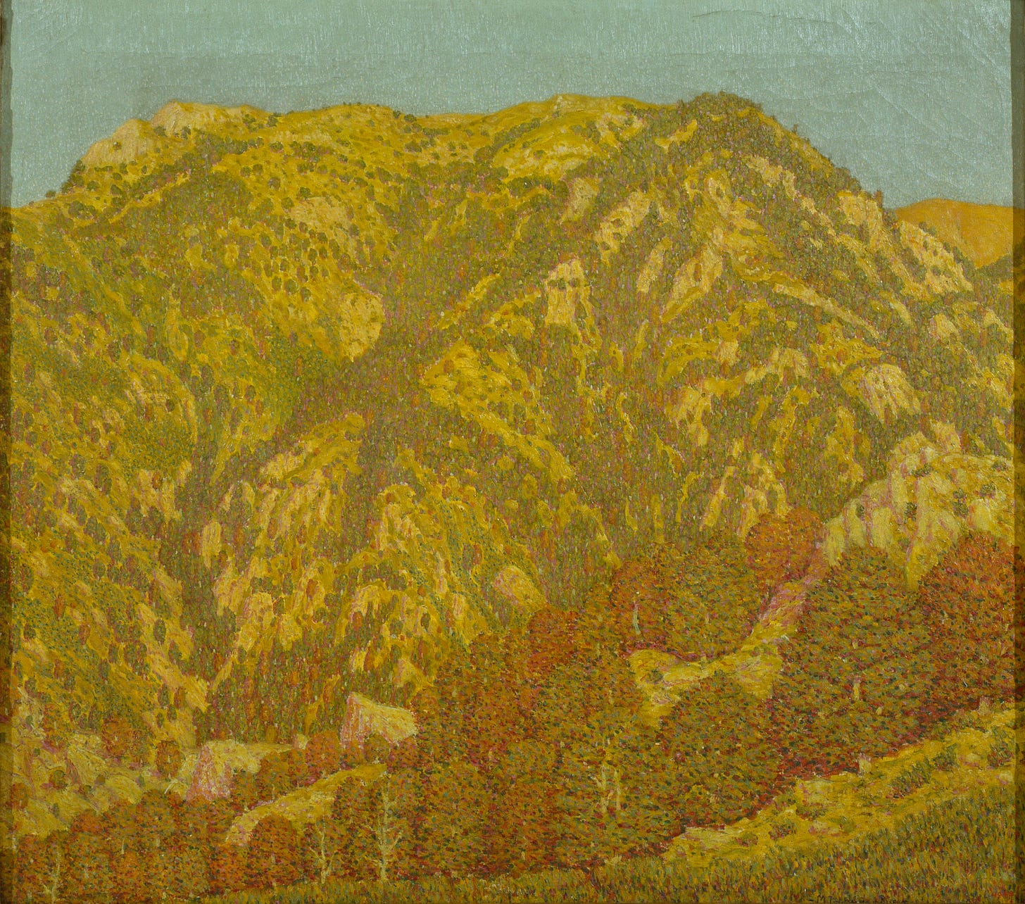 Marià Pidelaserra - Una muntanya. Montseny. Sol ponent-se - 1903
