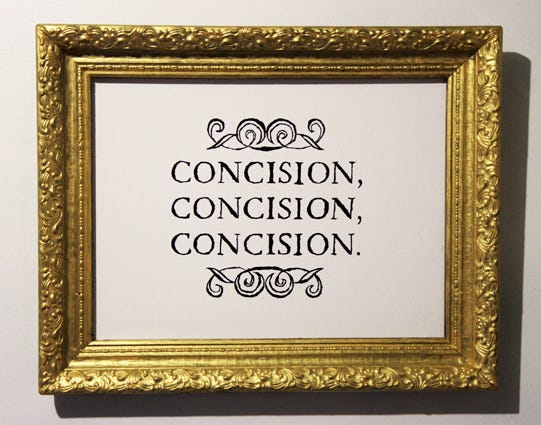 Concision, concision, concision. • Jason Eppink's Catalogue of Creative  Triumphs