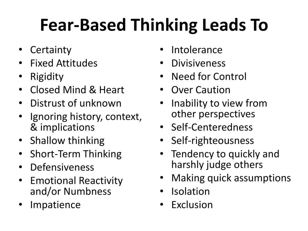 Recognizing and Responding to Fear-Based Thinking - ppt download