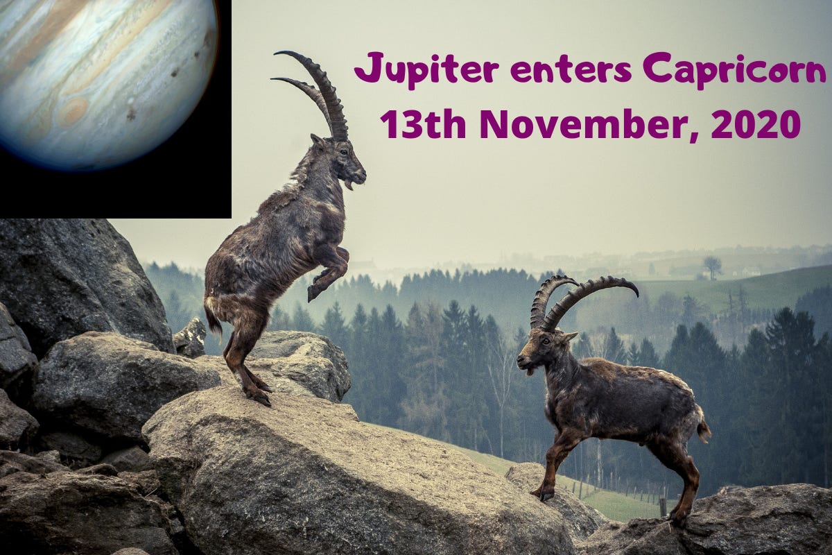 Representative Image showing entry of Jupiter in the sign of Capricorn on 13th November 2020