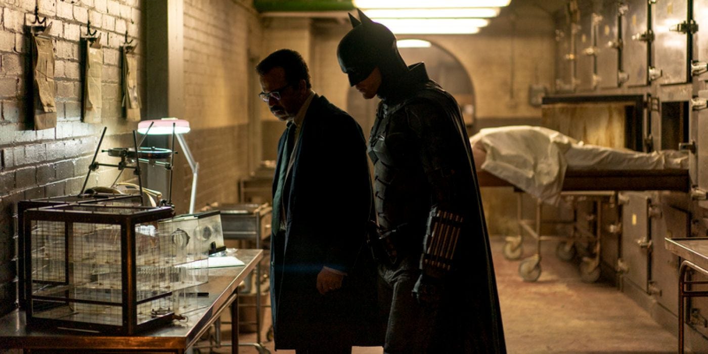 The Batman Image Shows Bruce Wayne & Commissioner Gordon in a Morgue