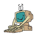 Animated gif of a computer with arms typing on its own keyboard. It's frankly very suggestive.
