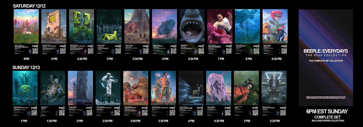 BEEPLE-2020 COLLECTION_AUCTION SCHEDULE.
