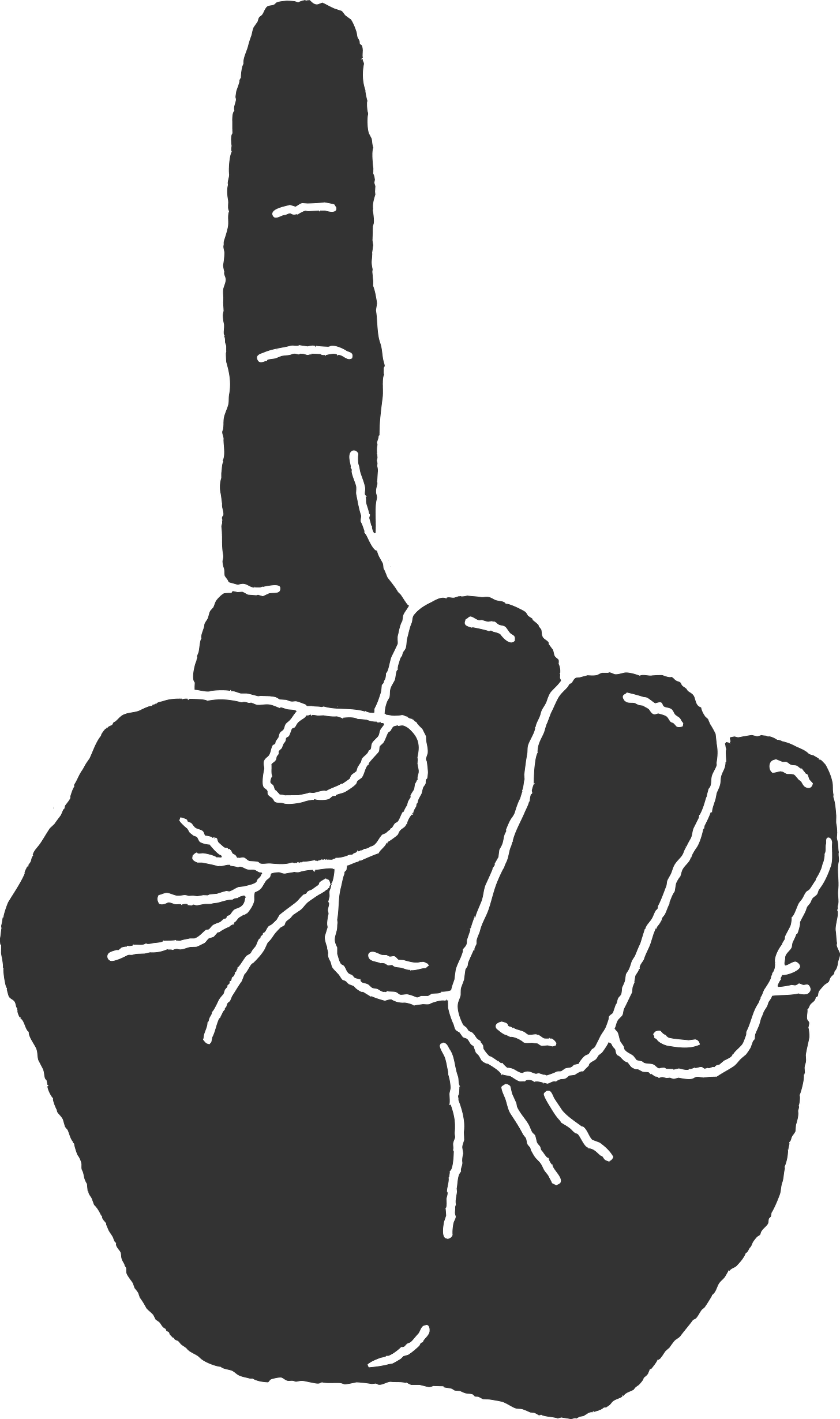 A drawing of a hand pointing back up to the paragraph where I told you that shit.