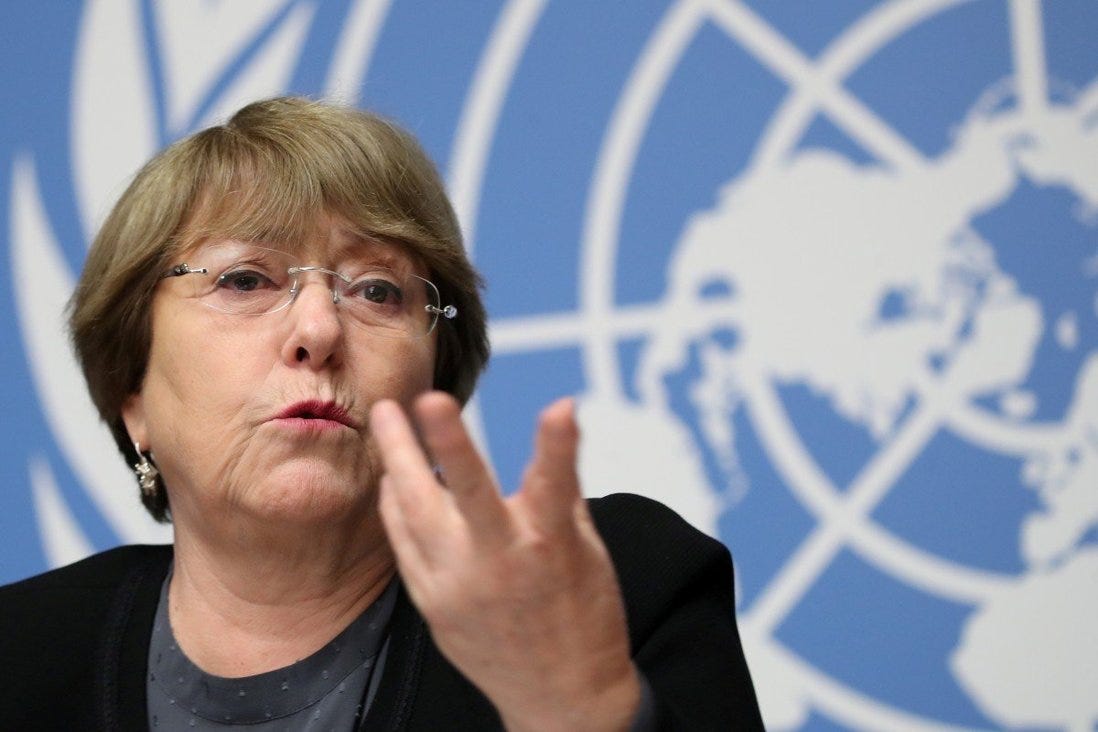 UN High Commissioner for Human Rights Michelle Bachelet attends a news conference at the United Nations in Geneva. Photo: Reuters
