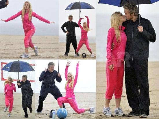 Photos of Heidi Montag and Spencer Pratt Working Out on the Beach in LA |  POPSUGAR Celebrity