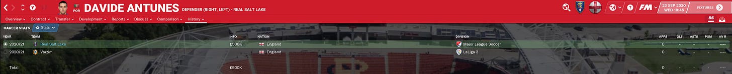 Football Manager 2021 Davide Antunes