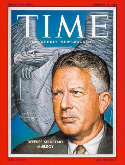 Time Magazine cover with Defense Secretary McElroy