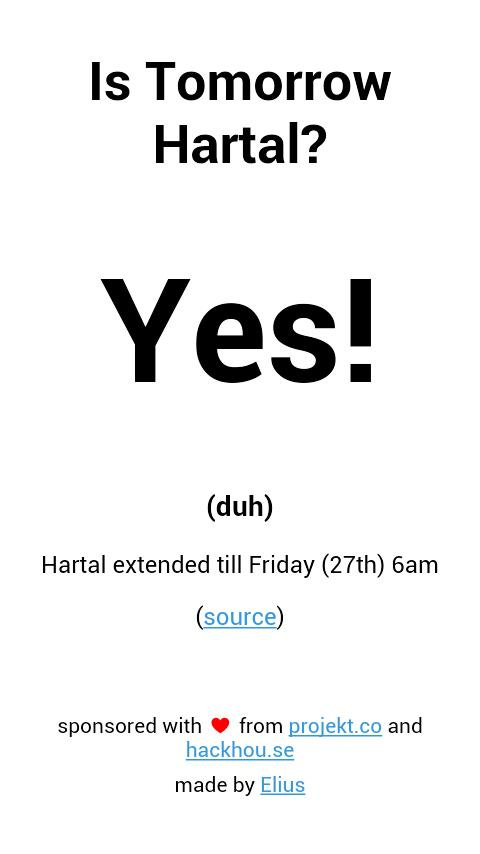Lessons from: Is Tomorrow Hartal?