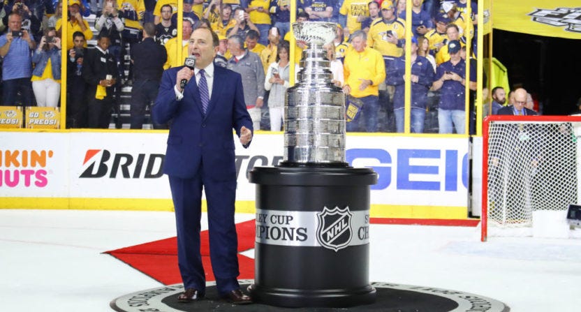 NHL commissioner Gary Bettman announces plans to re-design the Stanley Cup  - Sports Pickle