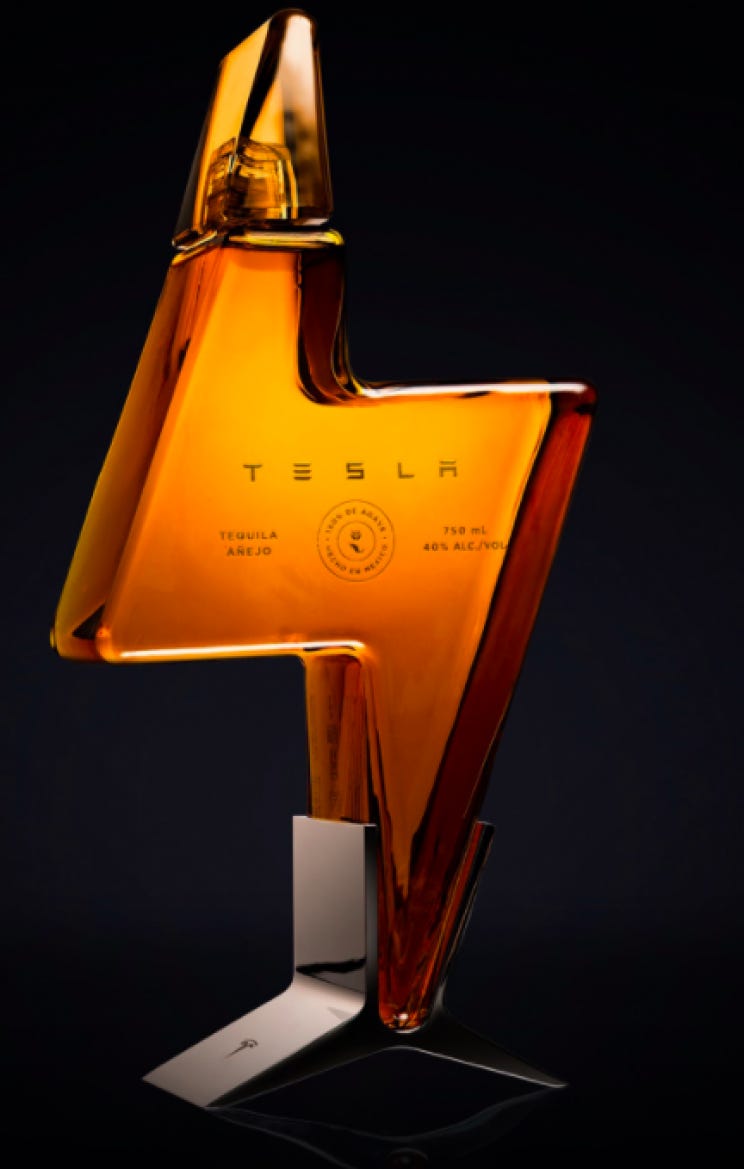 Tesla Launches 'Teslaquila' - Bolt-Shaped Bottle at $250 | IE