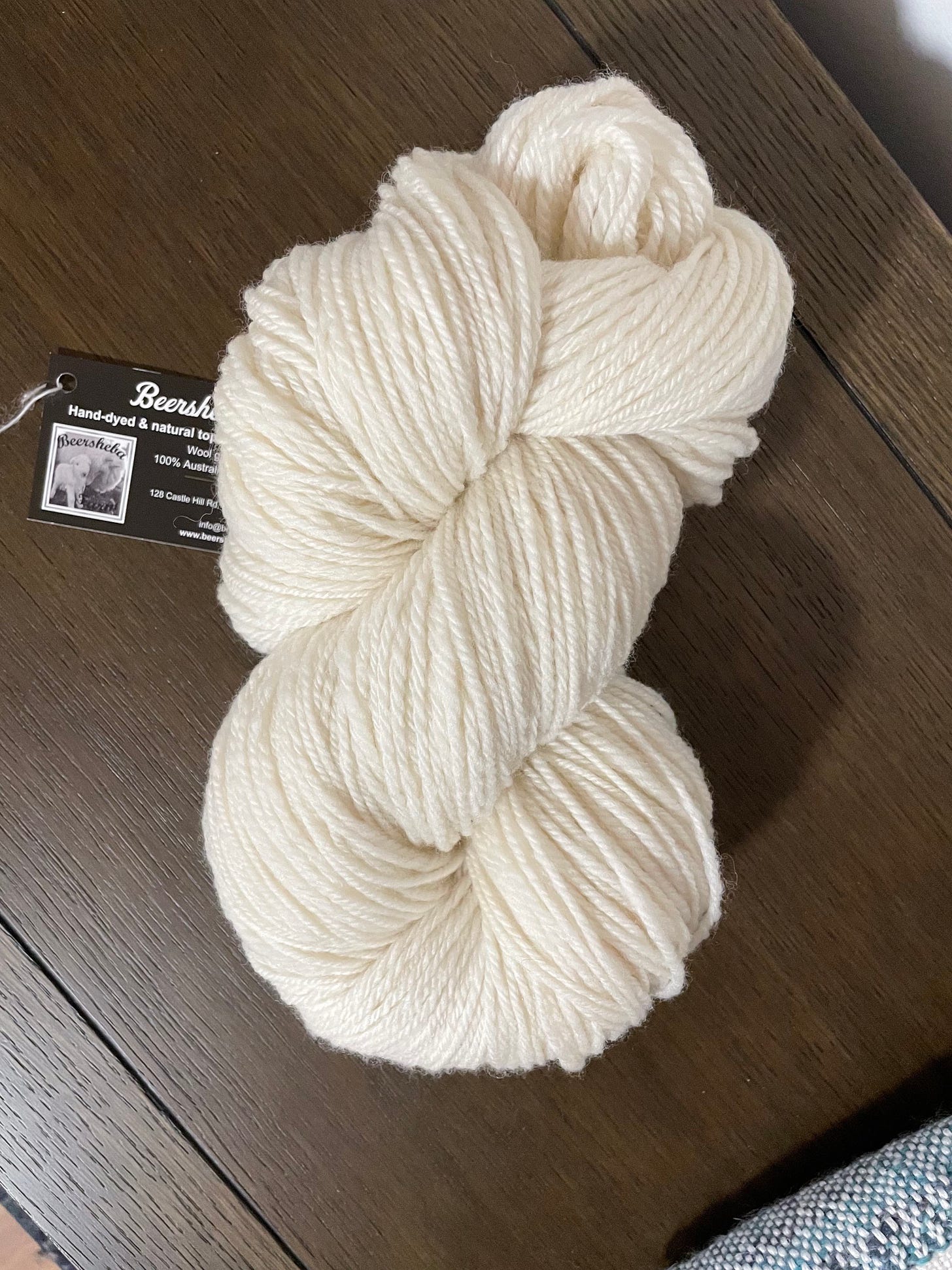 A giant skein of yarn, all white, very fluffy.
