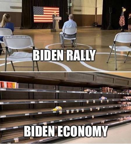 May be an image of text that says 'BIDEN RALLY BIDEN ECONOMY'