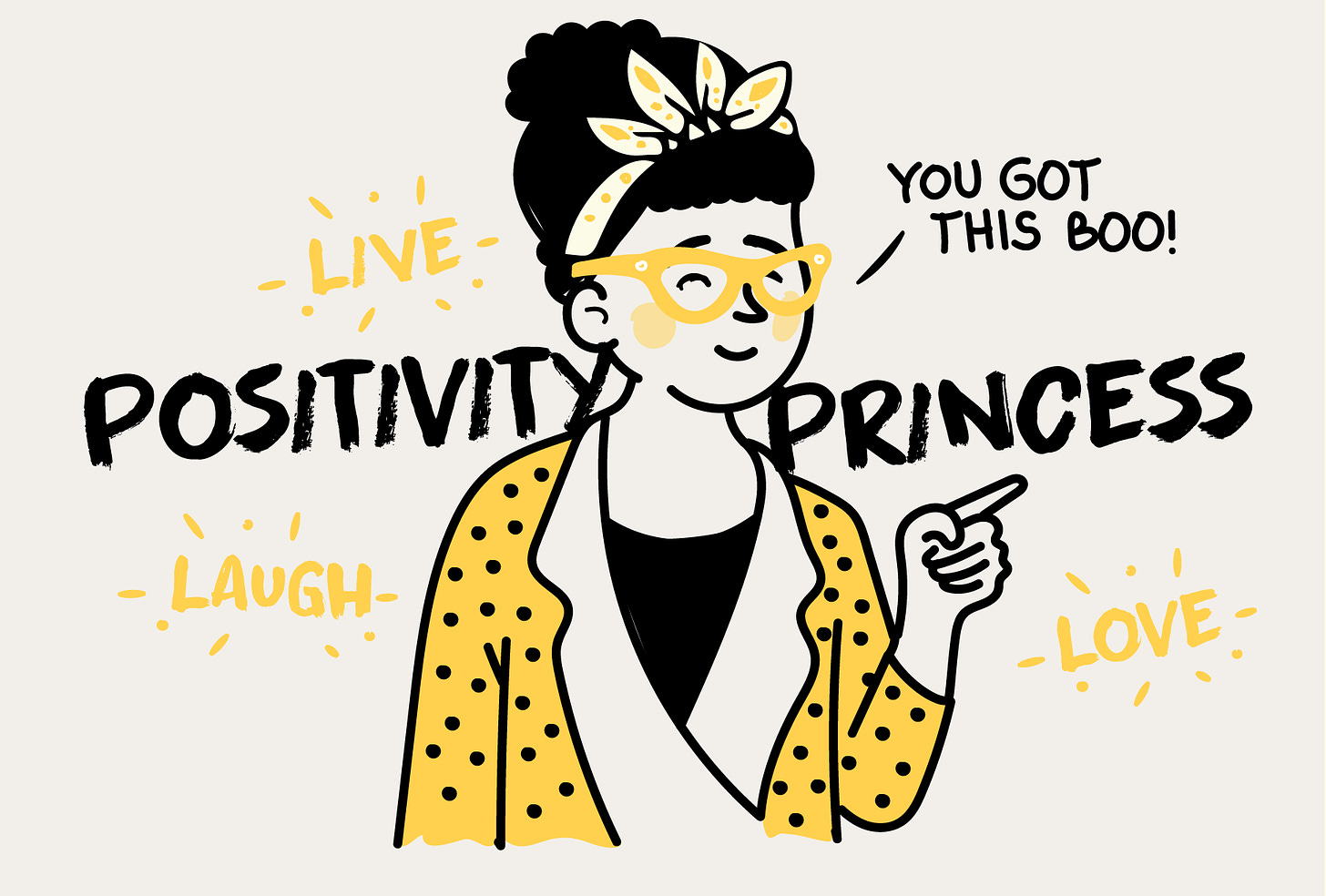 Illustration of a self-love guru who is promoting positivity 