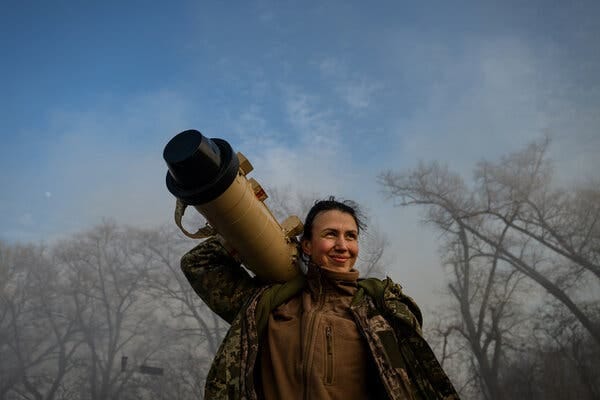 “There’s no talk of capitulation for Kyiv,” said Lt. Tetiana Chornovol, the commander of an anti-tank missile unit operating on the outskirts of Kyiv. “There’s no talk of capitulation for Kyiv,” said Lt. Tetiana Chornovol, the commander of an anti-tank missile unit operating on the outskirts of Kyiv.