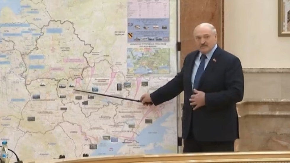 Belarus president stands in front of map indicating Moldova invasion plans  | TheHill