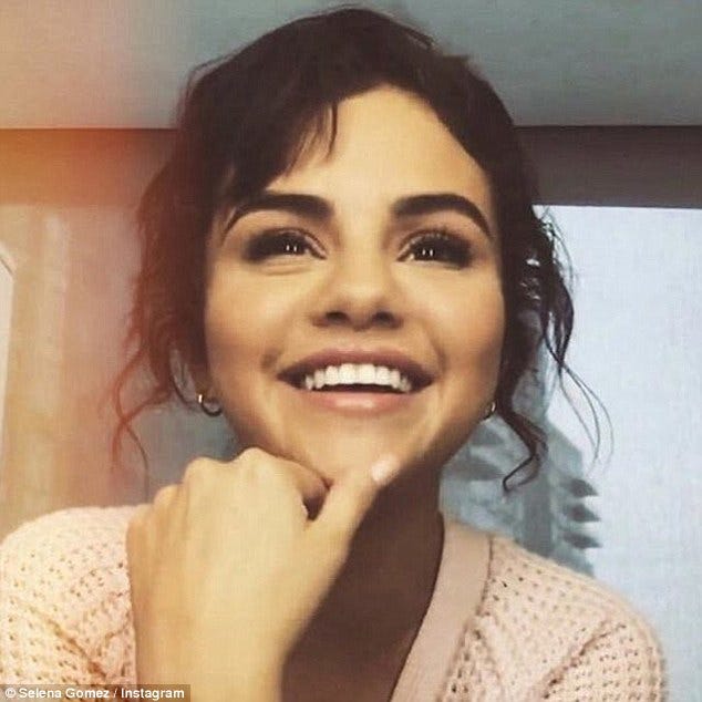 Selena Gomez image from Instagram when she announced she was taking a social media break in 2018